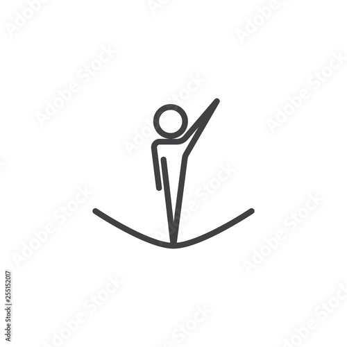 Artistic gymnastics trampoline athletes line icon. linear style sign for mobile concept and web design. Gymnastics sport outline vector icon. Symbol, logo illustration. Pixel perfect vector graphics