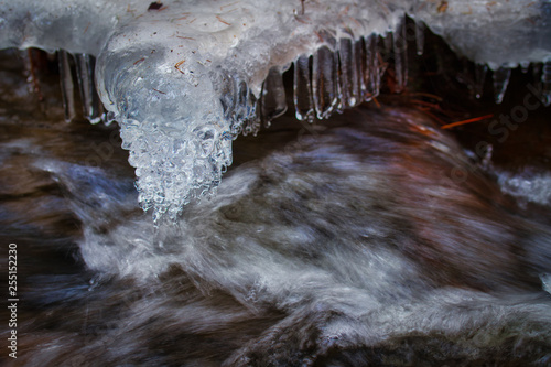 ice  icicles in water