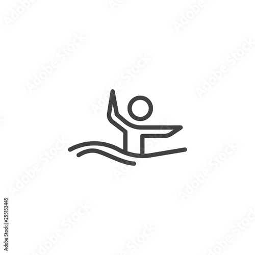 Synchronized swimming athlete line icon. linear style sign for mobile concept and web design. Water sports outline vector icon. Symbol, logo illustration. Pixel perfect vector graphics