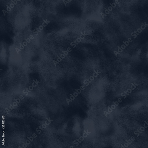 Watercolor indigo abstract seamless pattern  hand painted on a dark background