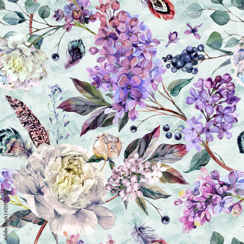 Watercolor Floral Boho Pattern