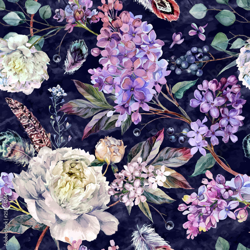 Watercolor Floral Boho Pattern