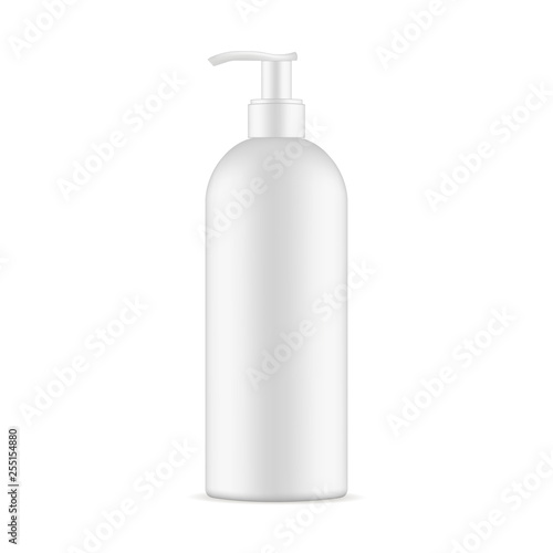 Blank pump bottle mockup isolated on white background. Vector illustration