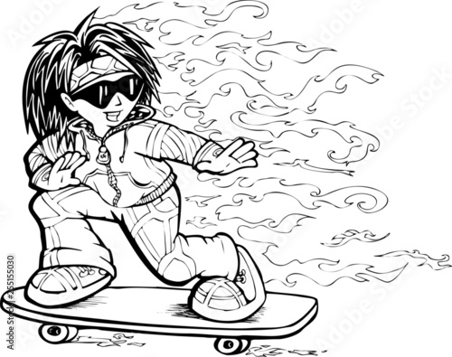 Skater na deskorolce