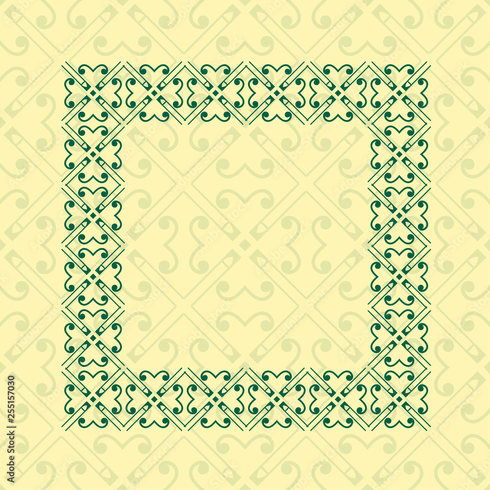 Obraz premium Art deco geometric vintage border frame and pattern. It can be used for invitation, congratulation, retro ornamental design