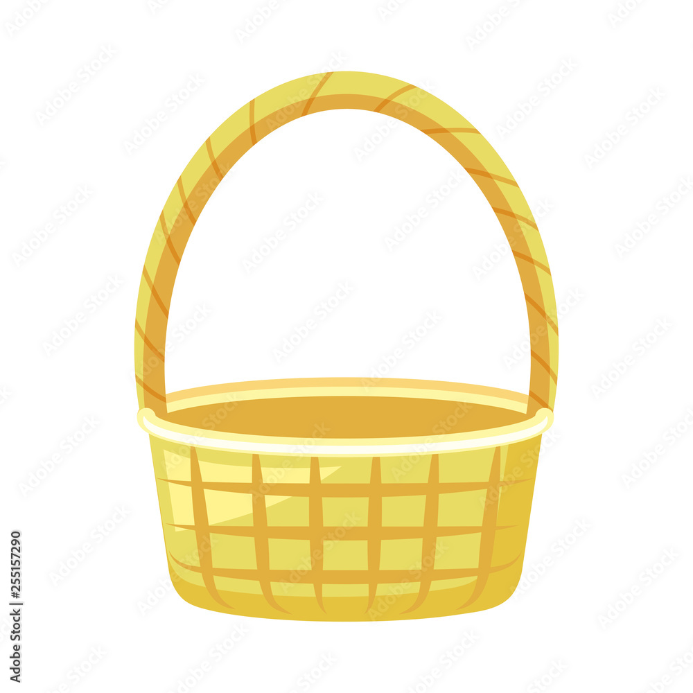wicker basket isolated icon