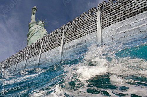 The border wall or rinsing sea levels 