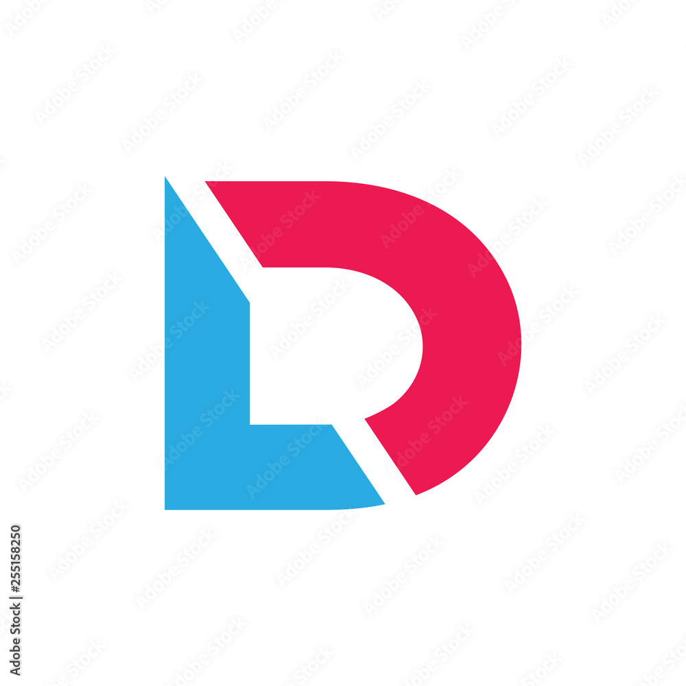 abstract simple letter ld simple geometric logo vector - obrazy, fototapety, plakaty 