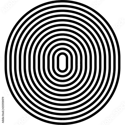 Circle black and white lines stripes vector background. Vector
