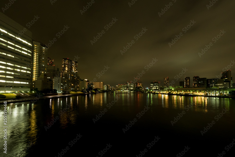 東京築地の夜景