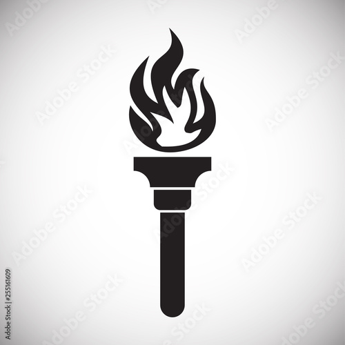 Torch icon on background for graphic and web design. Simple vector sign. Internet concept symbol for website button or mobile app. © Andre