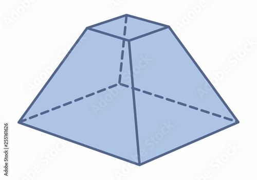Quadrangular pyramid trunk illustration