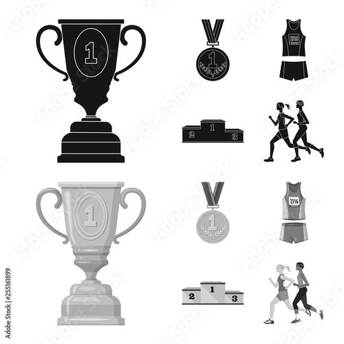 Isolated object of sport  and winner symbol. Collection of sport  and fitness  vector icon for stock.