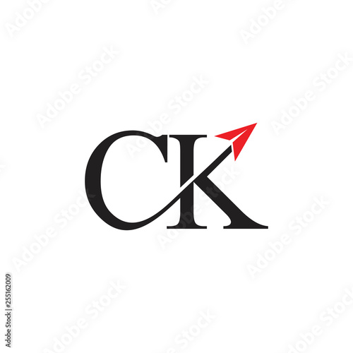 letters ck motion arrow logo vector