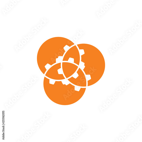 linked chart circle logo vector