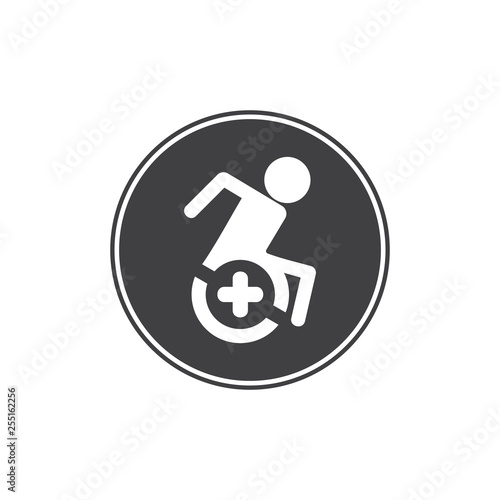 plus medical disability human chair symol vector