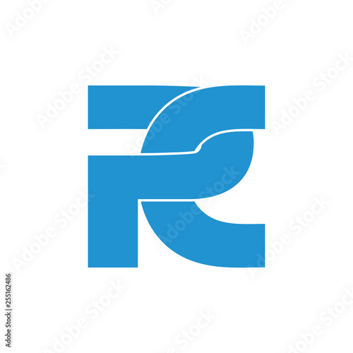 abstract letters rc simple linked logo vector