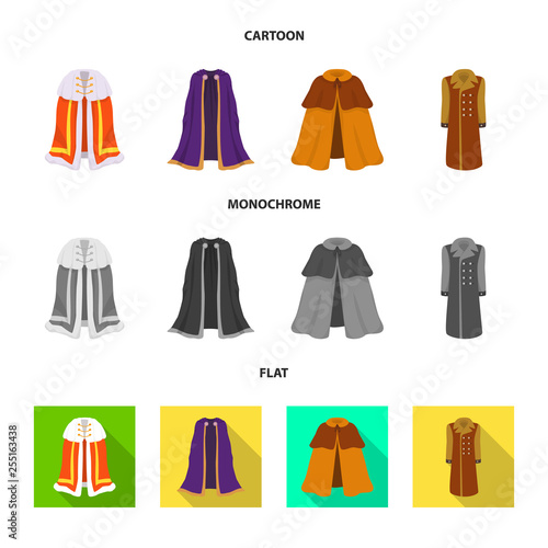 Vector design of material and clothing logo. Set of material and garment stock vector illustration.