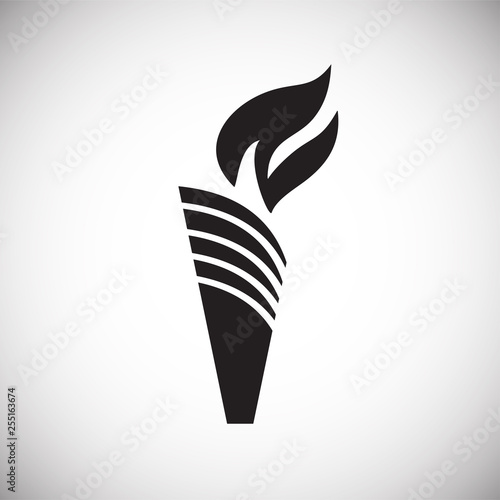 Torch icon on background for graphic and web design. Simple vector sign. Internet concept symbol for website button or mobile app.