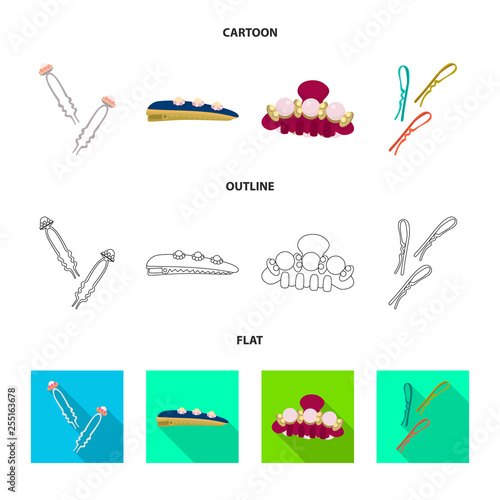 Vector design of beauty and fashion sign. Set of beauty and female stock vector illustration.