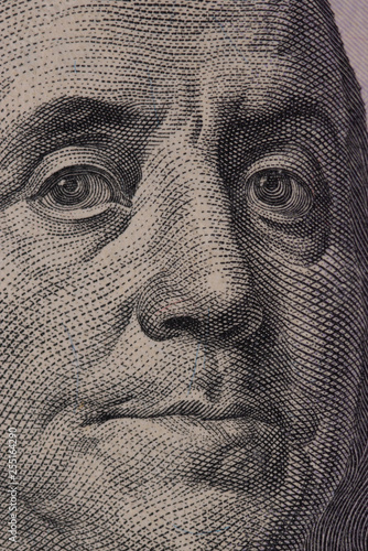 100 Dollar Bill Macro Closeup