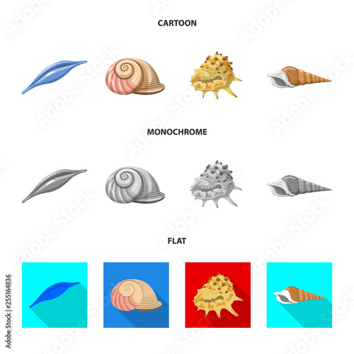 Vector illustration of animal and decoration symbol. Set of animal and ocean vector icon for stock. © Svitlana