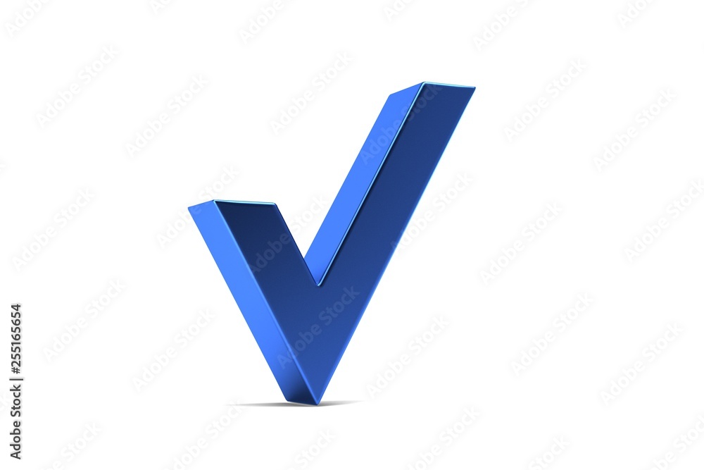Check mark. 3D Render illustration Check mark. 3D Render illustration
