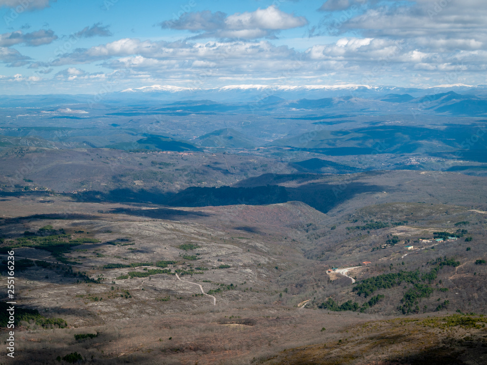 Aerial view of a mountain landscape from La Pena de Francia in La Alberca (Salamanca) Aerial view of a mountain landscape from La Pena de Francia in La Alberca (Salamanca)