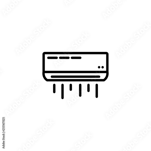air conditioner, outline black style icon