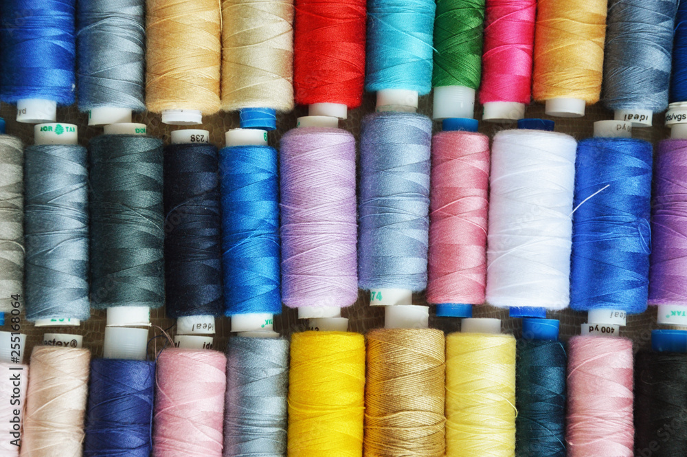 colorful spools of thread