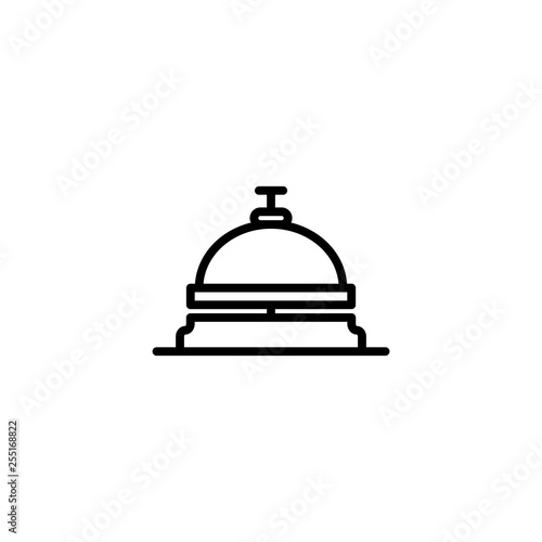 receptionist bell, outline black style icon