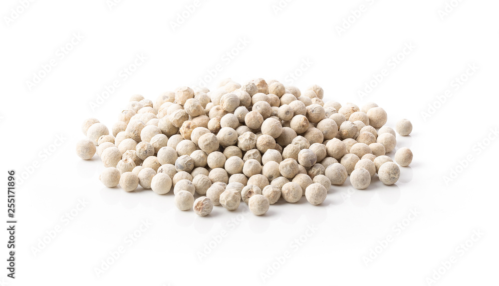 white peppers corn on the white background. full depth of field white peppers corn on the white background. full depth of field