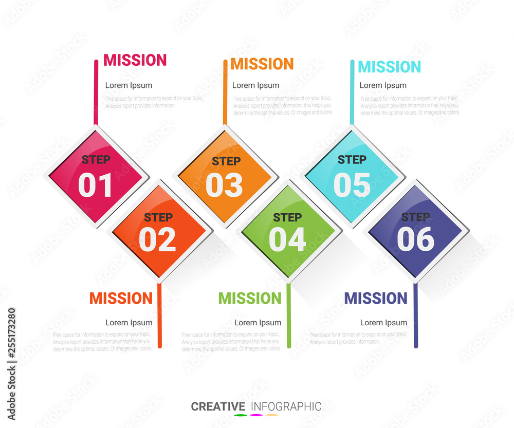 Infographic design template with numbers six option for Presentation infographic, Timeline infographics, steps or processes. Vector illustration. Infographic design template with numbers six option for Presentation infographic, Timeline infographics, steps or processes. Vector illustration.