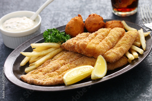 Photography southern fried fish plate, american cuisine