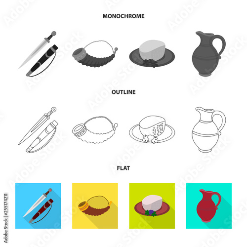 Isolated object of culture and sightseeing symbol. Collection of culture and originality stock symbol for web.