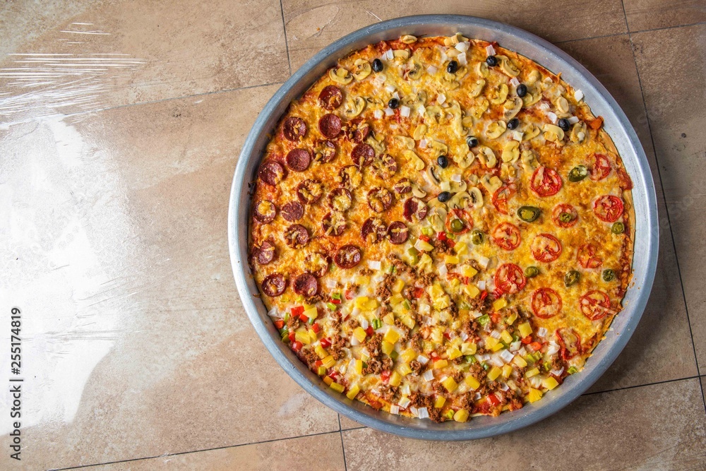 Tasty 4 flavours Pizza - Hawaiian - Pepperoni - Cheesey - Mushroom