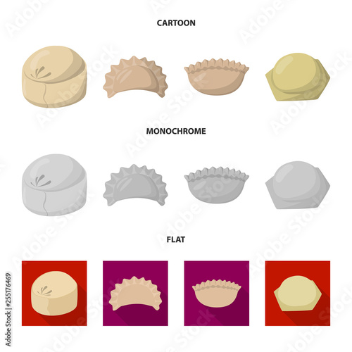 Vector design of products and cooking icon. Collection of products and appetizer vector icon for stock.