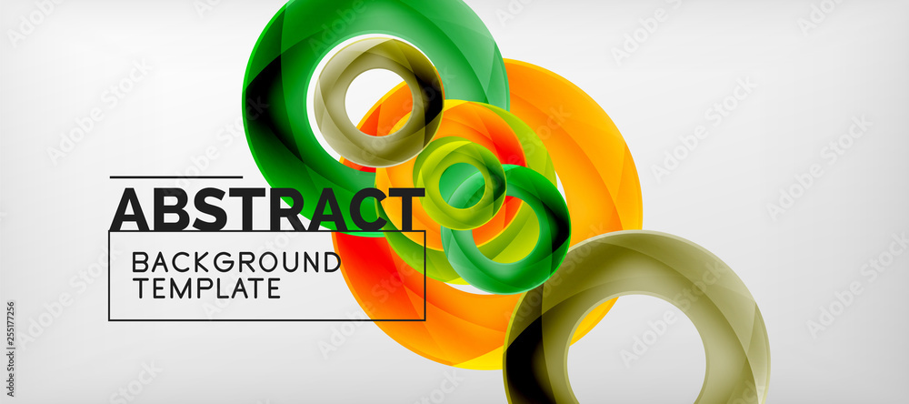 Flying circles geometric abstract background Flying circles geometric abstract background