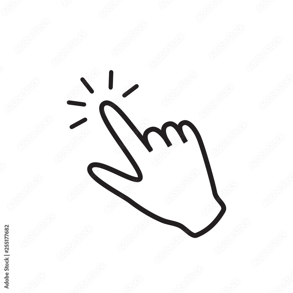 Hand clicking icon. Vector illustration Hand clicking icon. Vector illustration