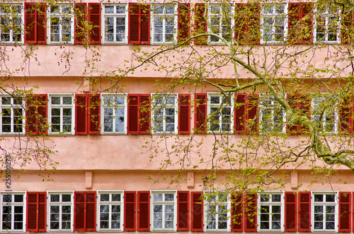 Fensterreihen an einer historischen Aussenfassade, Tübingen, Deutschland photo