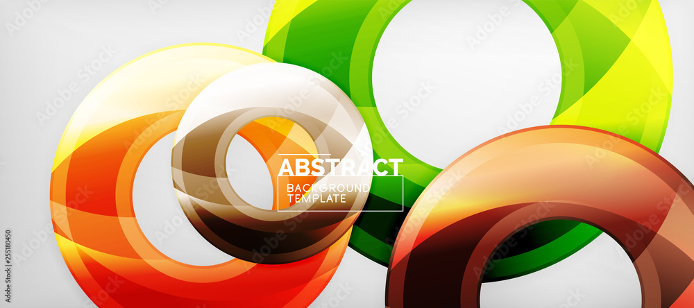 Modern geometric circles abstract background, colorful round shapes with shadow effects Modern geometric circles abstract background, colorful round shapes with shadow effects