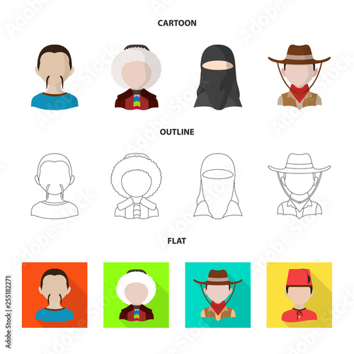 Vector illustration of imitator and resident symbol. Set of imitator and culture stock symbol for web.