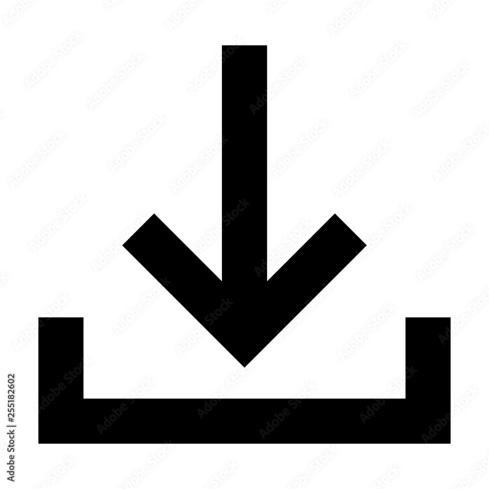 Download sign icon from black lines on white background. Vector illustration. Download sign icon from black lines on white background. Vector illustration.
