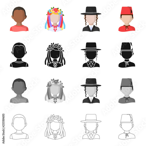 Vector illustration of imitator and resident sign. Set of imitator and culture stock symbol for web.