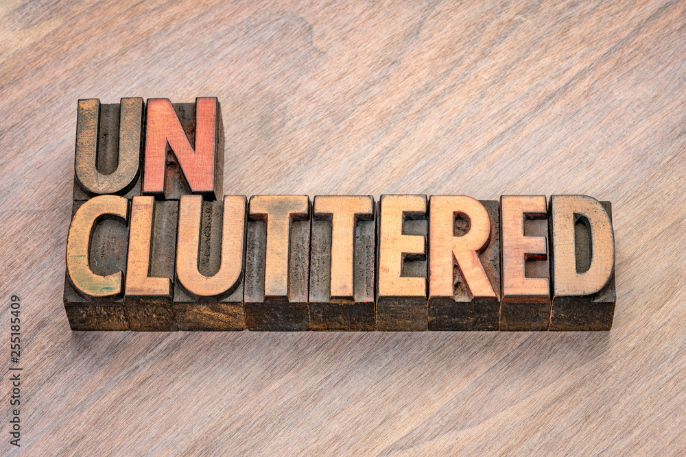 Fototapeta premium uncluttered word in wood type