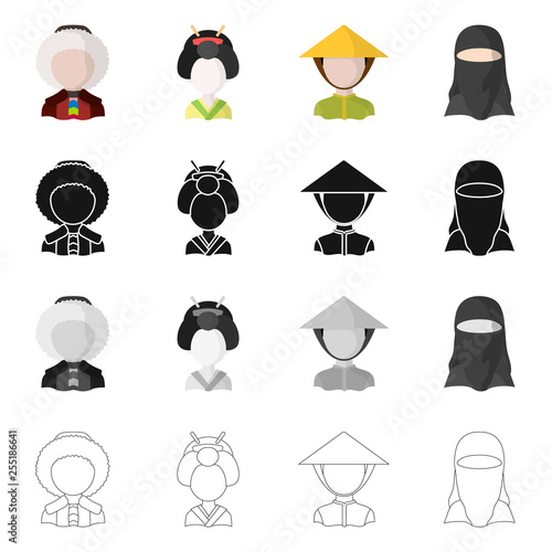 Vector illustration of imitator and resident sign. Collection of imitator and culture vector icon for stock.