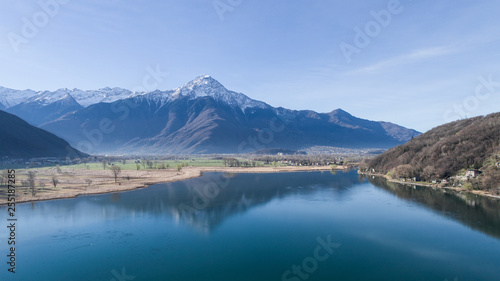 Lake of Novate Mezzola, Natural Reserve. Italian Alps.