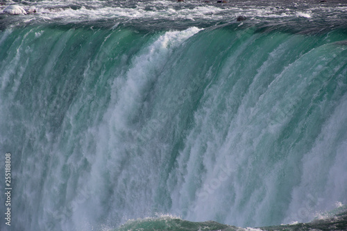 Closeup of Horseshoe Falls, Niagara Falls, Ontario, Canada in Winter