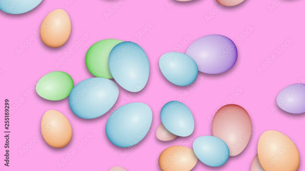 Easter eggs falling and rotating on colour background. Loopable animation. Easter eggs falling and rotating on colour background. Loopable animation.