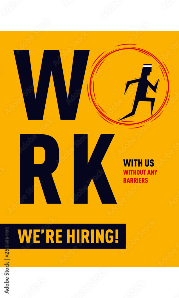 We are hiring. Hiring recruitment design. Vacancy Open Hiring design template.
